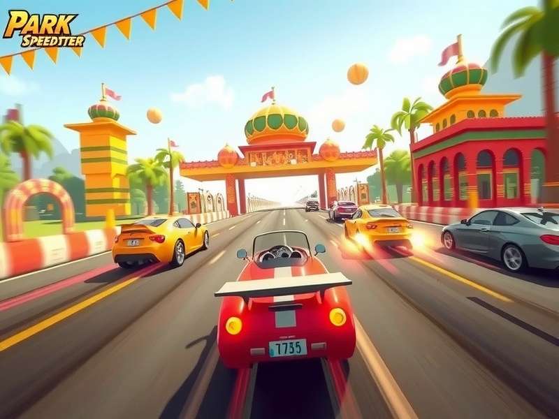 Park Flash Speedster multiplayer race showing multiple cars competing